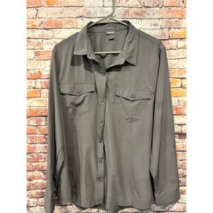 Eddie Bauer Gray classic fit long sleeve button up Shirt Departure women's XL